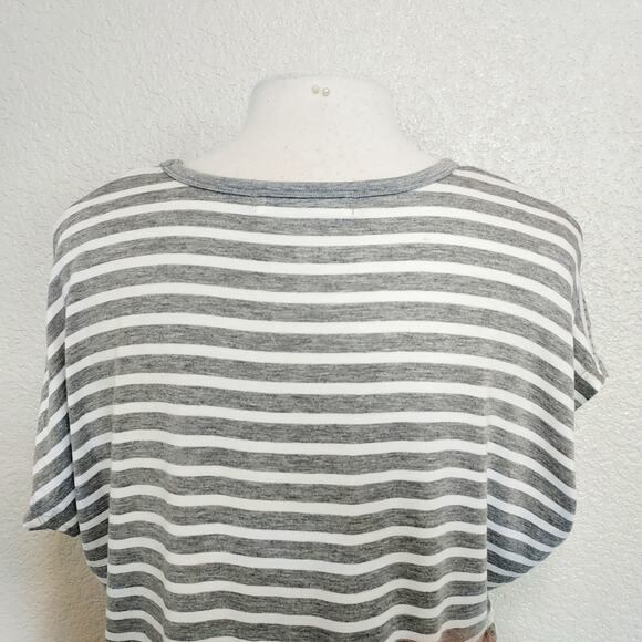 Michael Kors Gray & White Striped Blouse w/Sequins - Picture 10 of 12